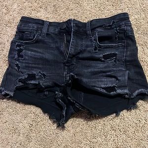 American Eagle next level stretch jean shorts. black. double zero (00)